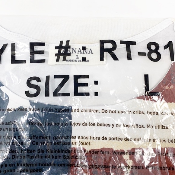 Zenana American Flag Print Short Sleeve Top - Picture 13 of 14